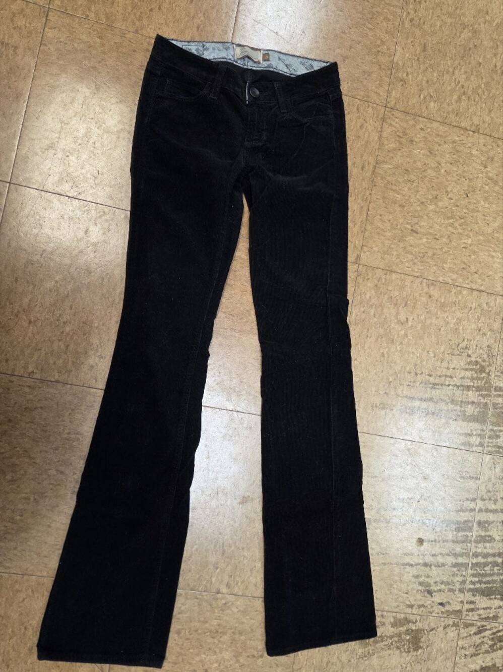 PAIGE Black Low Rise Corduroy Bootcut Pants